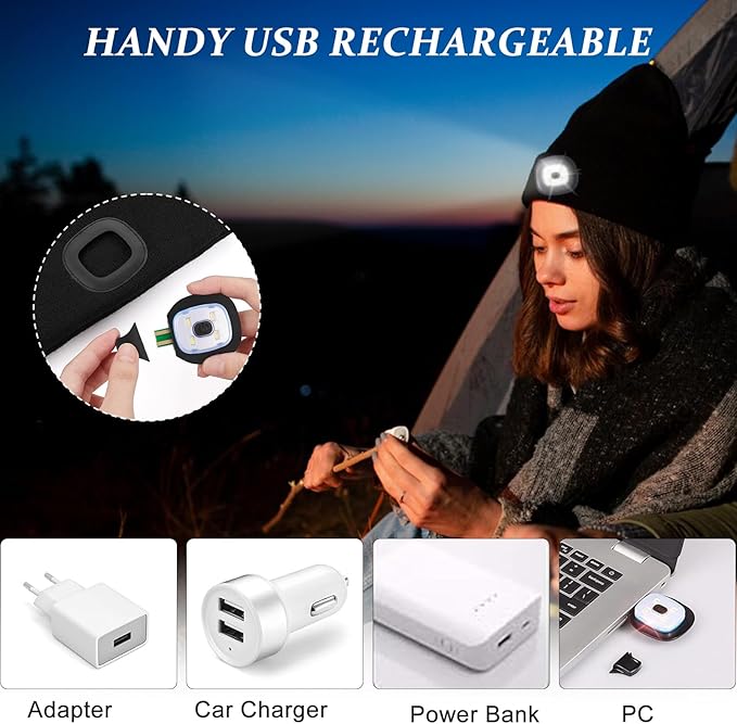 USB Rechargeable Beanie Light